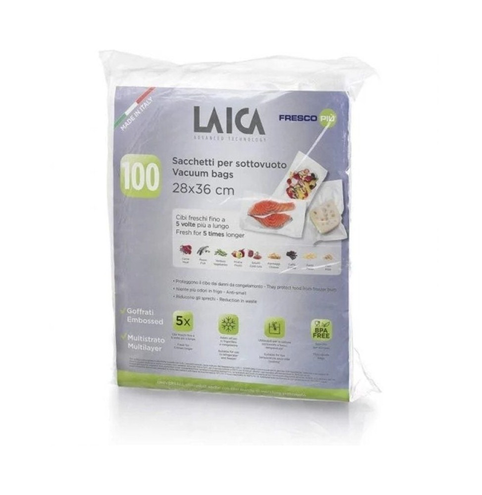 bolsa para envasar al vacio laica vt3512 28 x 36cm 100 bolsas
