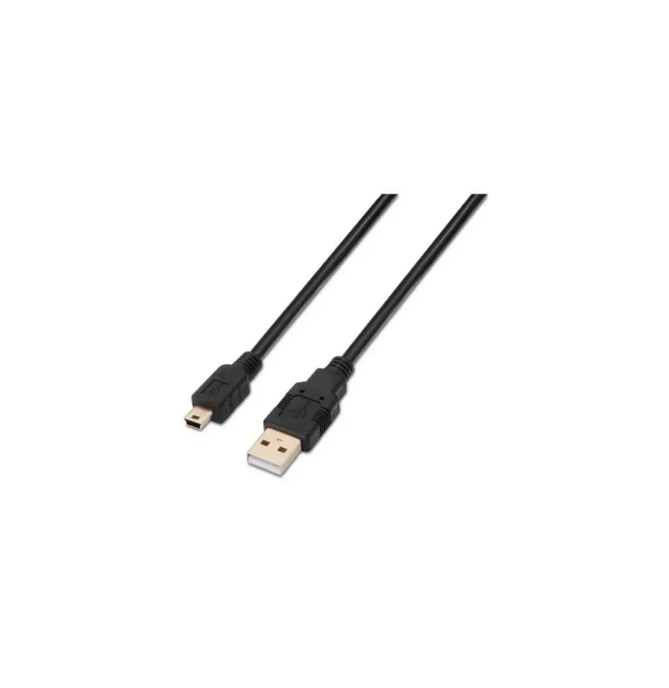 Cable usb 2.0 aisens a101-0026/ usb macho - miniusb macho/ hasta 2.5w/ 60mbps/ 3m/ negro