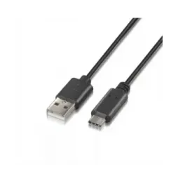 Cable usb 2.0 tipo-c aisens a107-0052/ usb tipo-c macho - usb macho/ 480mbps/ 2m/ negro