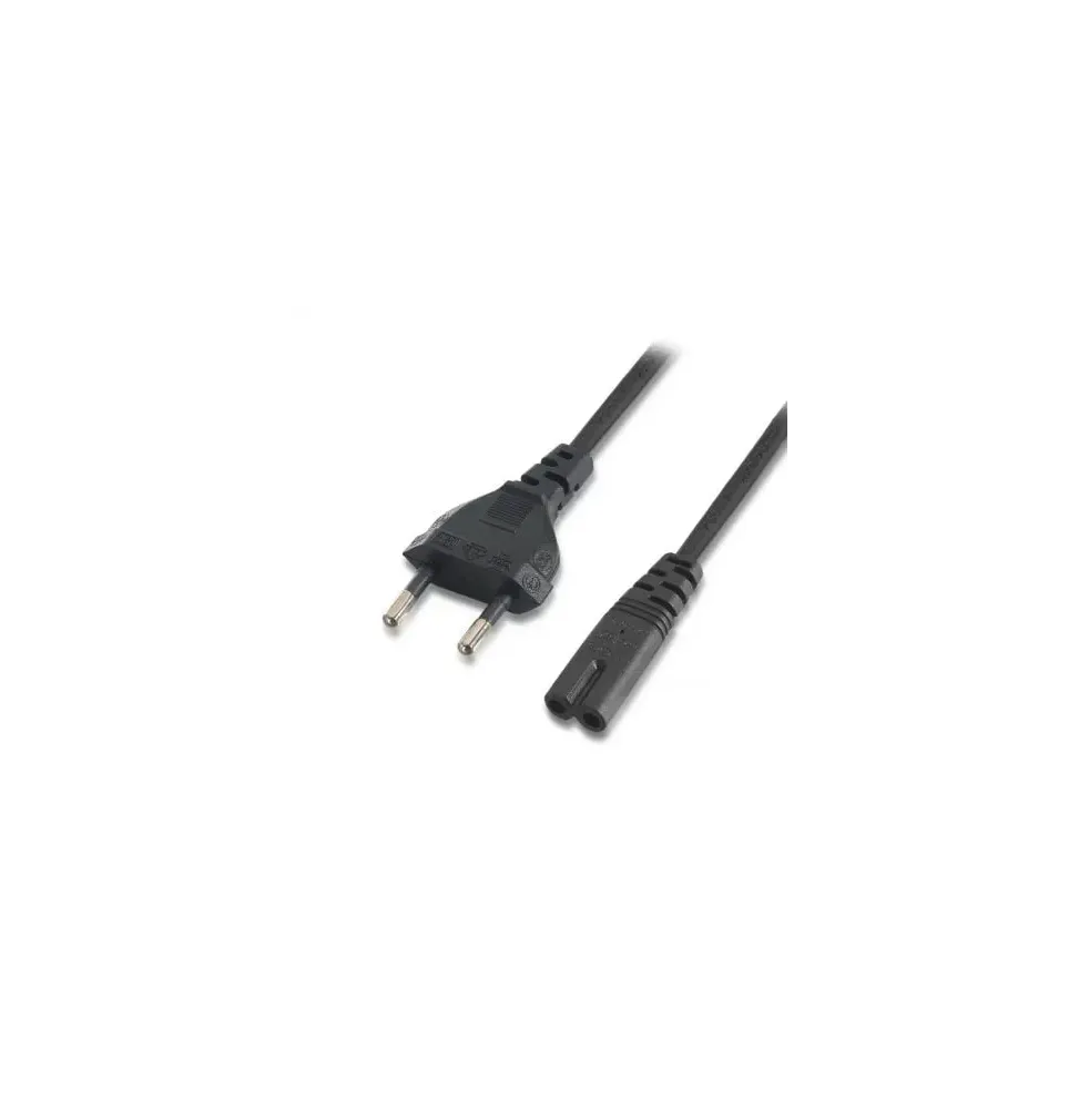 Cable alimentación forma 8 aisens a132-0173/ cee7/16 macho - c7 hembra/ hasta 1500w/ 1.5m/ negro