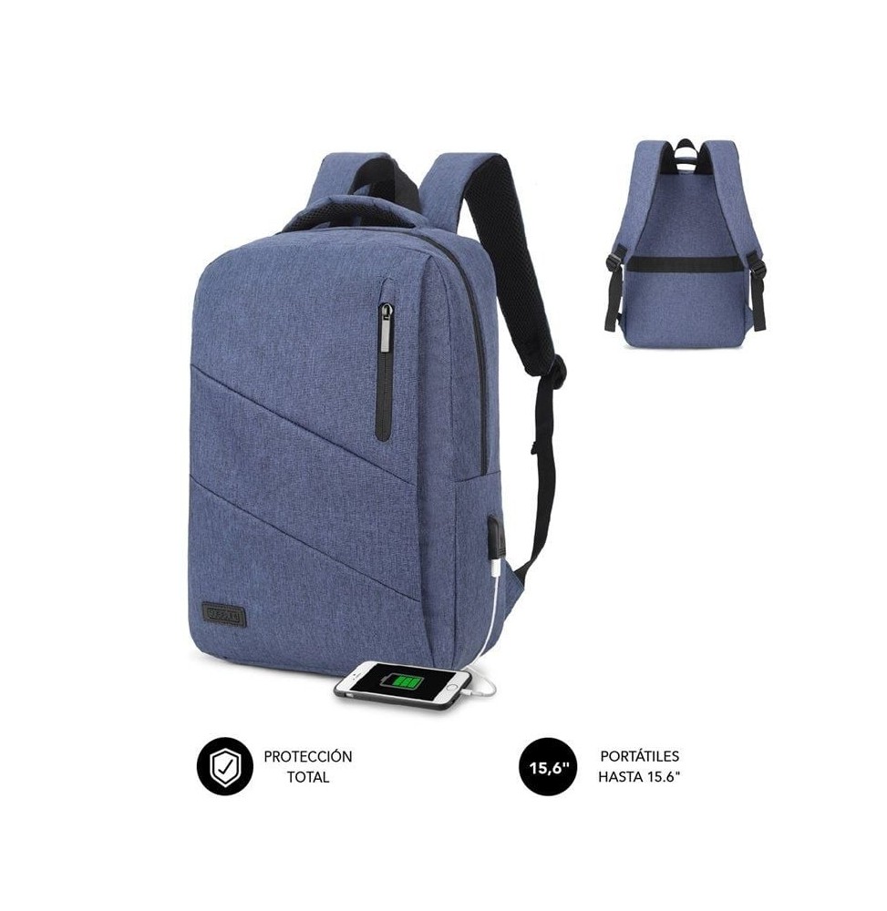 mochila subblim city backpack para portatiles hasta 156 puerto usb azul