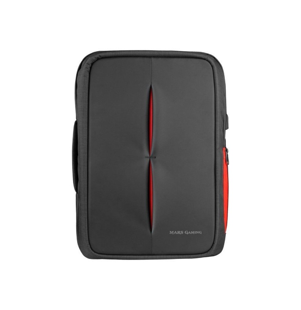 mochila mars gaming mb2 para portatil hasta 173 puerto usb antirrobo impermeable gris y roja