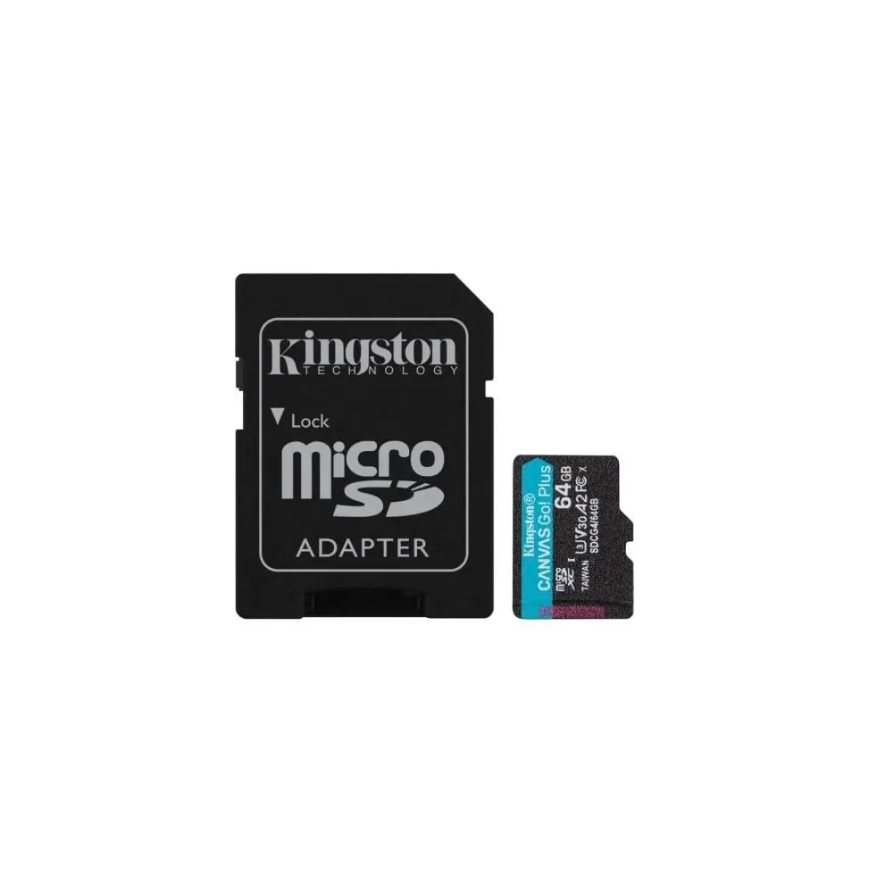 tarjeta de memoria kingston canvas go plus 64gb microsd xc con adaptador clase 10 200mbs tarjeta de memoria kingston canvas go plus 64gb microsd xc con adaptador clase 10 200mbs
