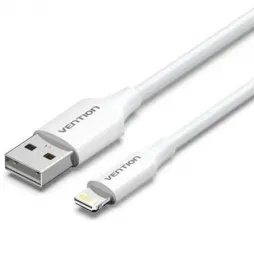 Cable USB 2.0 Lightning Vention LAIWF | USB Macho - Lightning Macho | 480Mbps | 1m | Blanco
