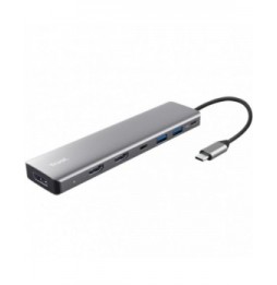 docking usb tipoc trust dalyx 2xusb 2xhdmi 1xdisplayport 1xusb tipoc pd gris