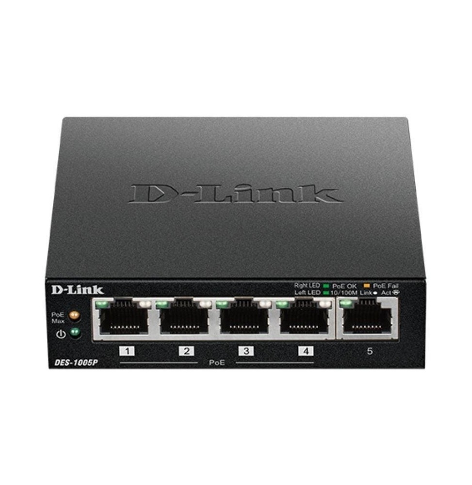 switch dlink des1005p 5 puertos rj45 10100mbps poe