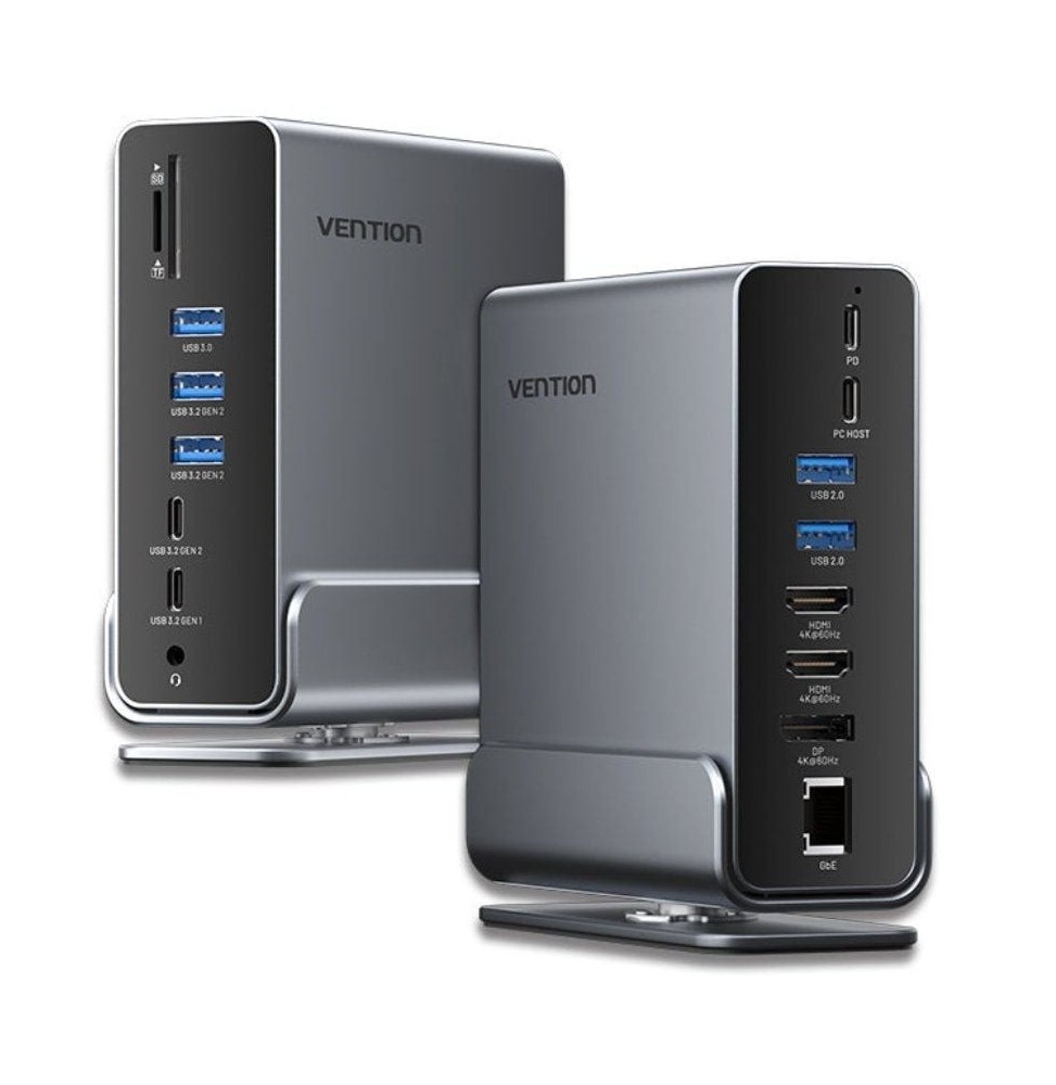 docking usb tipoc vention tpuh0 2xhdmi 1xdisplayport 3xusb tipoc 5xusb 1xrj45 1xlector de tarjetas 1xjack 35 1xusb ti