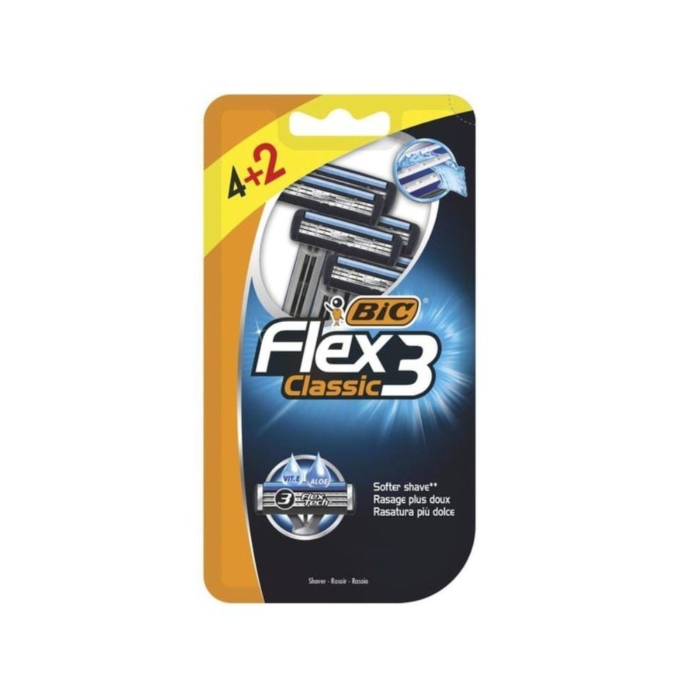 cuchilla de afeitar bic flex3 classic 6 uds