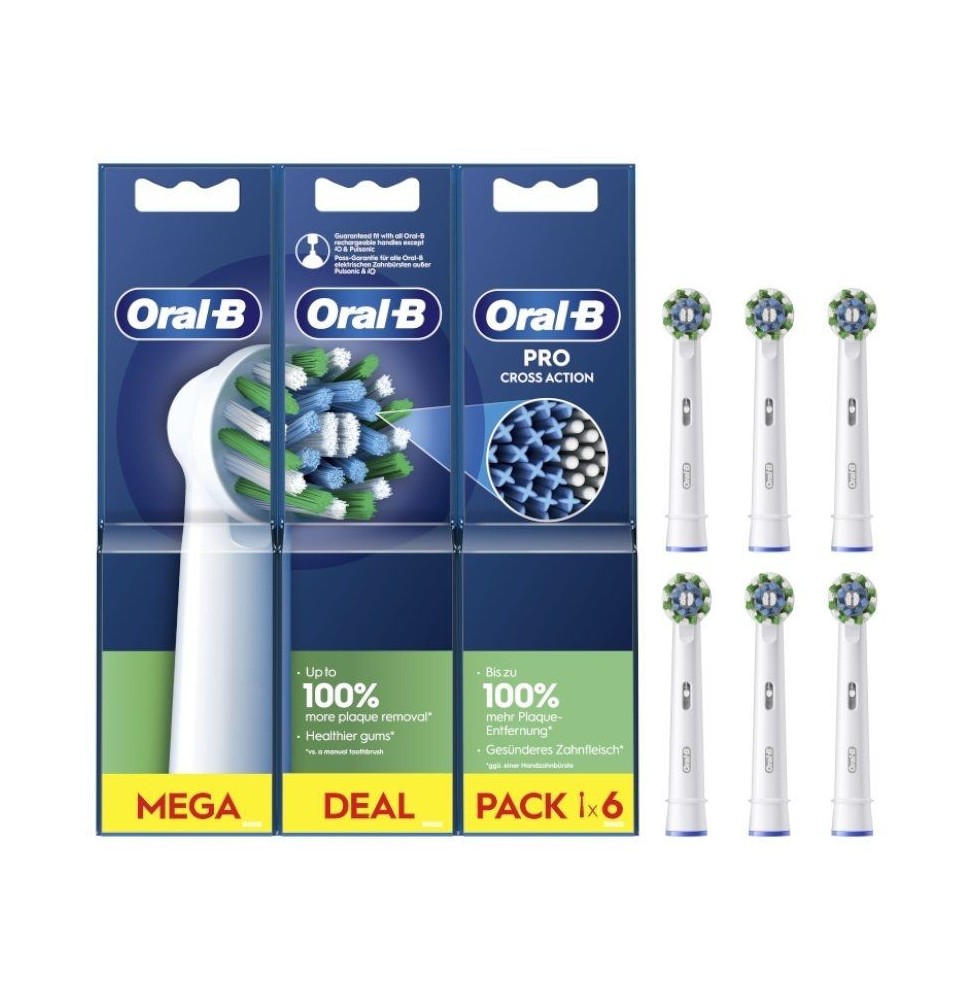 cabezal de recambio braun para cepillo braun oralb pro cross action pack 6 uds