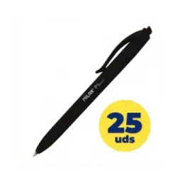 Caja de bolígrafos de tinta de aceite retráctil milan p1 touch mln176511925/ 25 unidades/ negros