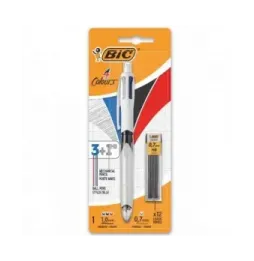 Bolígrafo de tinta de aceite retráctil bic 4 colours 942103/ 1 unidad/ 4 colores de tinta/ cuerpo color blanco