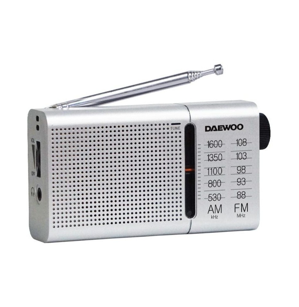 radio portatil daewoo dw1037 a pilas plateada