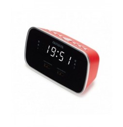 despertador aiwa cru19rd radio fm rojo