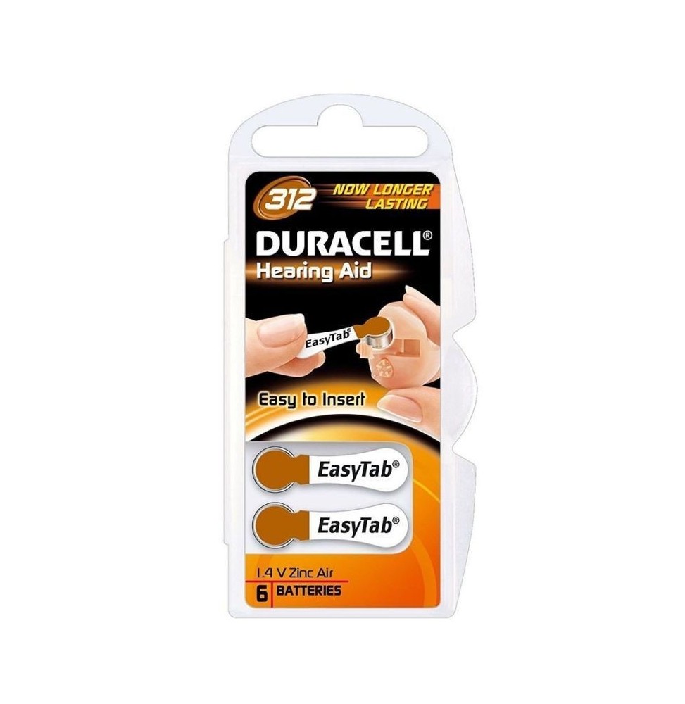pack 6 pilas para audifono duracell da312 16v pack 6 pilas para audifono duracell da312 16v