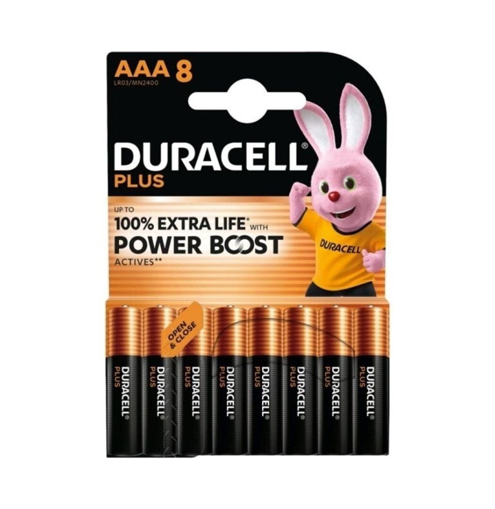 pack de 8 pilas aaa duracell plus power boost dpblr3b8 15v alcalinas