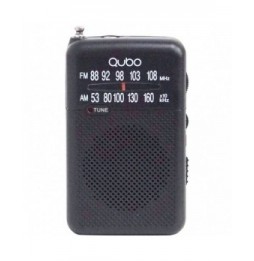 radio portatil qubo rs1 con cable a pilas negra