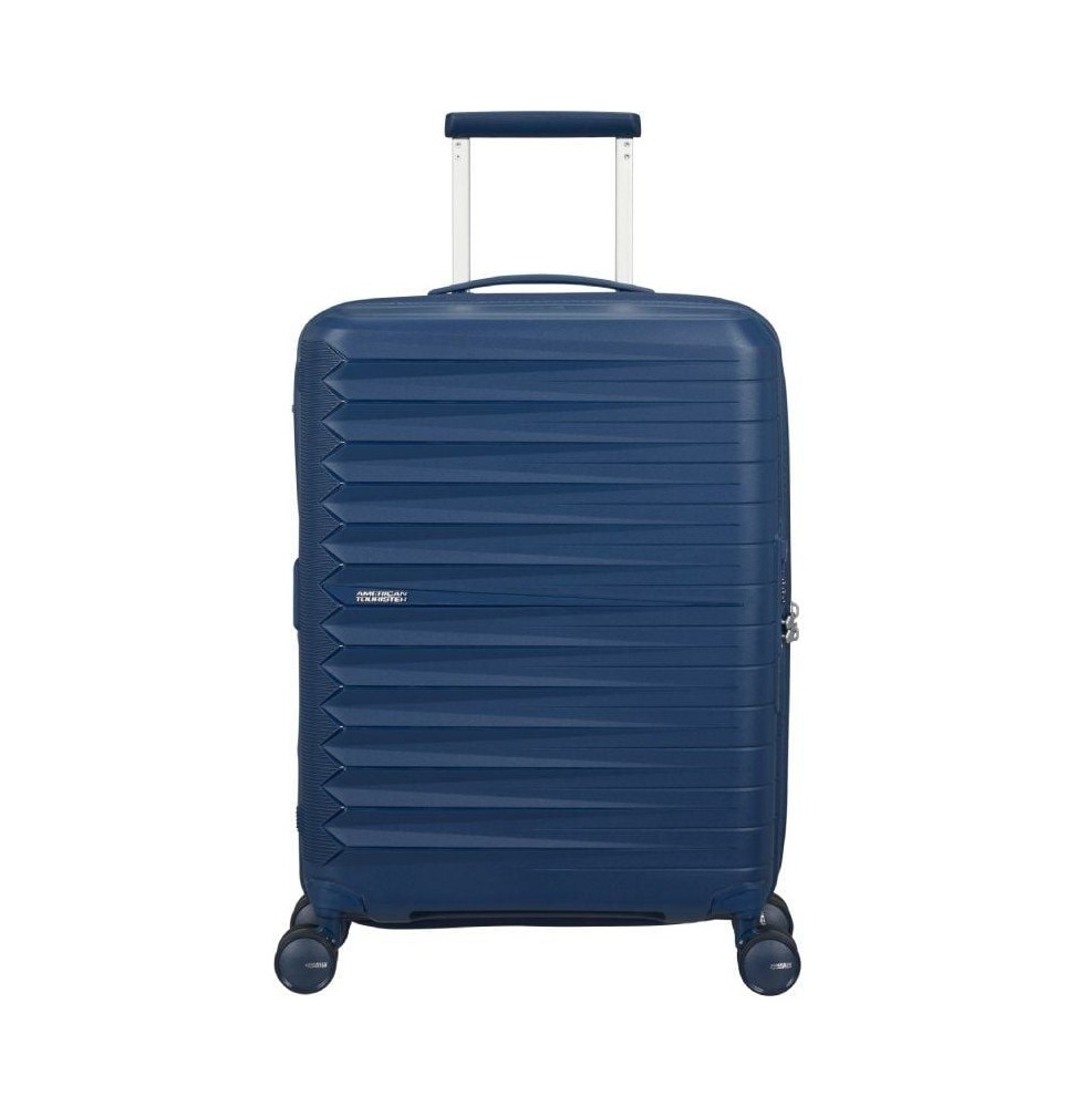 maleta de cabina american tourister fastforward spinner expansible 55cm 55x40x23cm 4 ruedas azul marino