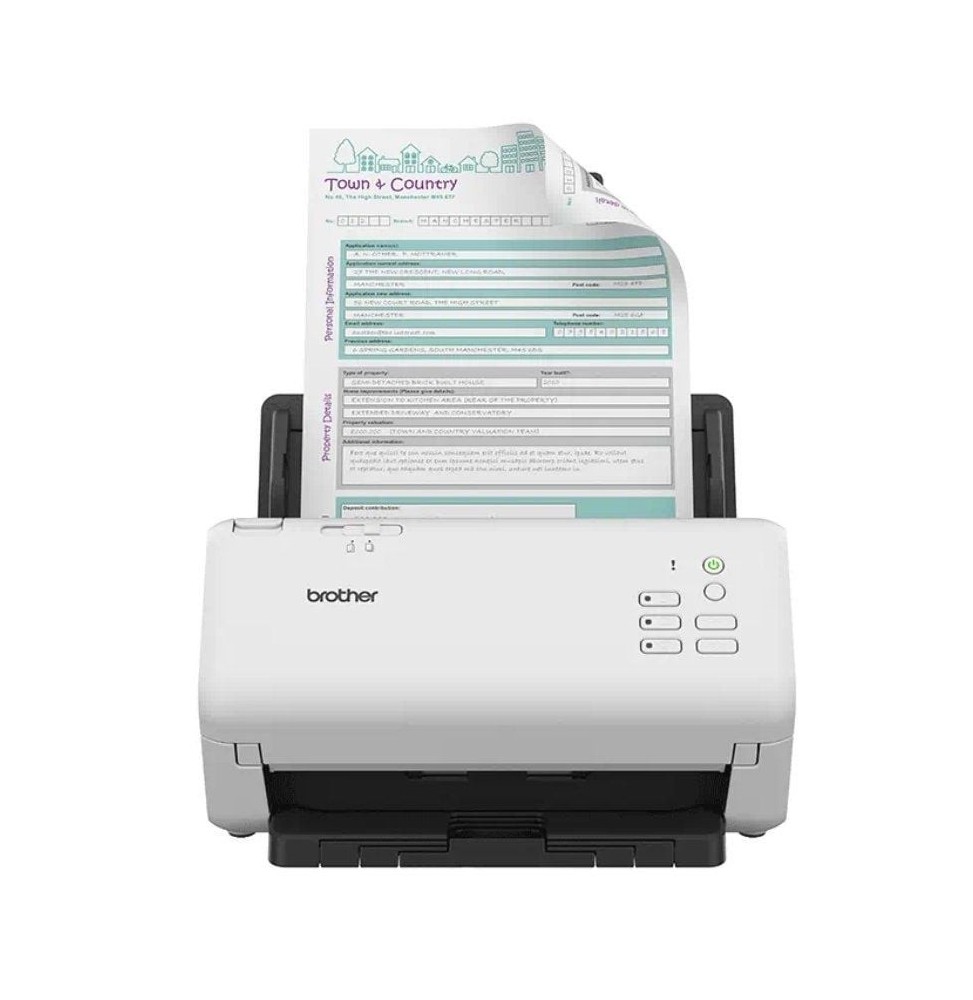 escaner documental brother ads4300n con alimentador de documentos adf doble cara