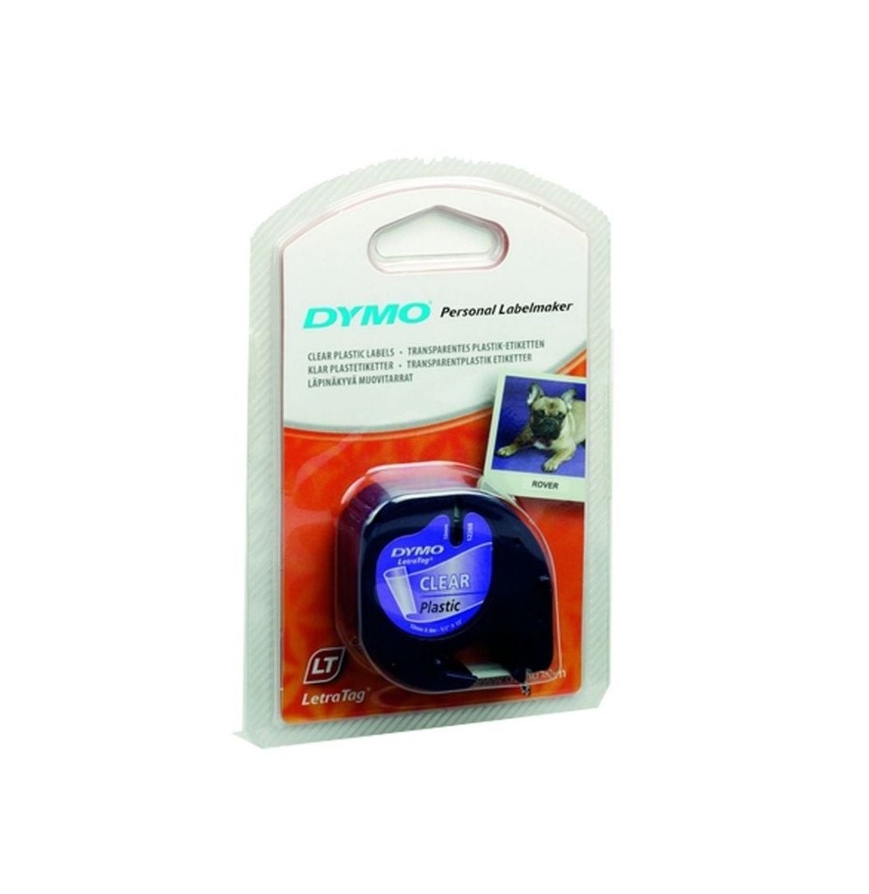 cinta rotuladora adhesiva de plastico dymo 12267 para letratag 12mm x 4m negratransparente cinta rotuladora adhesiva de plastico dymo 12267 para letratag 12mm x 4m negratransparente