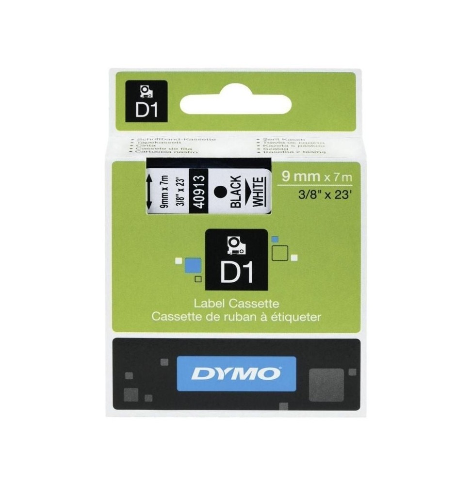 cinta rotuladora adhesiva de plastico dymo d1 40913 para label manager 9mm x 7m negrablanca cinta rotuladora adhesiva de plastico dymo d1 40913 para label manager 9mm x 7m negrablanca