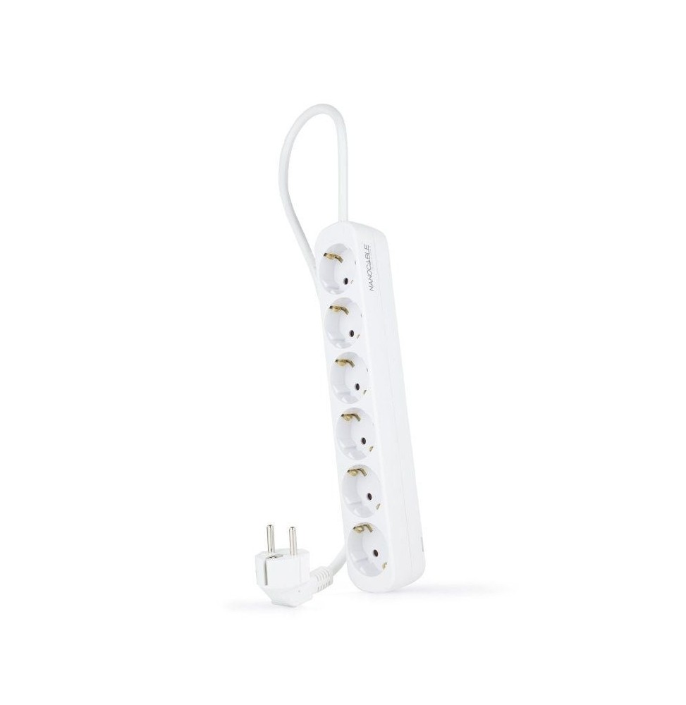 regleta nanocable 10370006ns 6 tomas de corriente cable 14m blanca