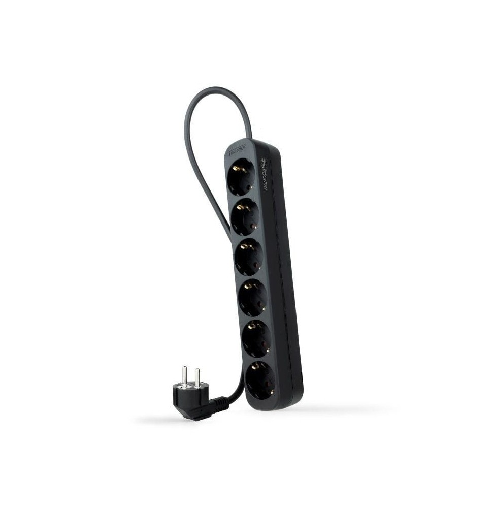 regleta nanocable 10370006nsbk 6 tomas de corriente cable 14m negra