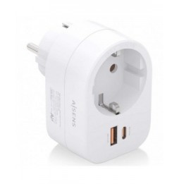 enchufe aisens asps1a1c06w 1 toma de corriente 1 usb tipoc pd 1 usb blanco