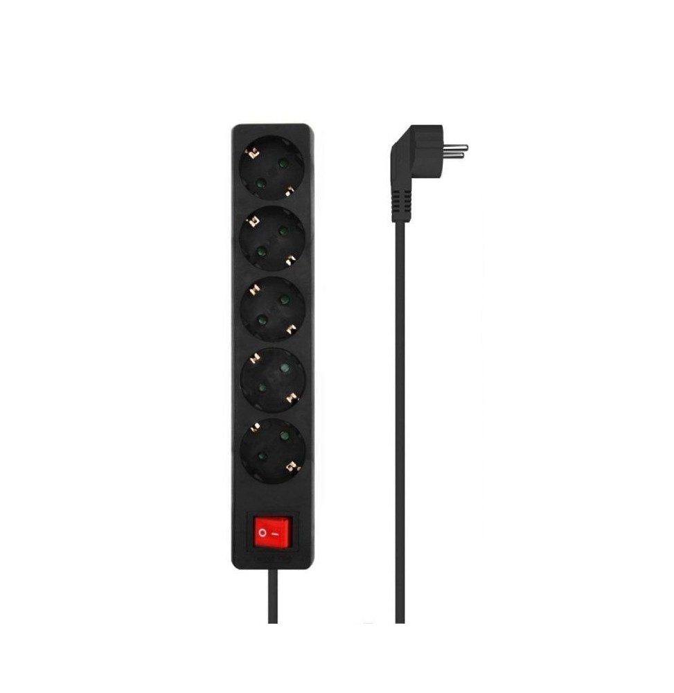 regleta con interruptor aisens a1540652 5 tomas de corriente cable 14m negro regleta con interruptor aisens a1540652 5 tomas de corriente cable 14m negro