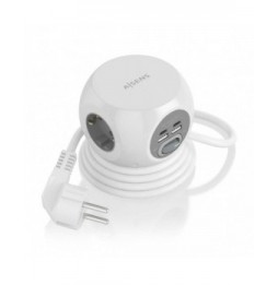 regleta con interruptor aisens asps2a2c04w 3 tomas de corriente 2 usb tipoc 2 usb cable 14m blanco