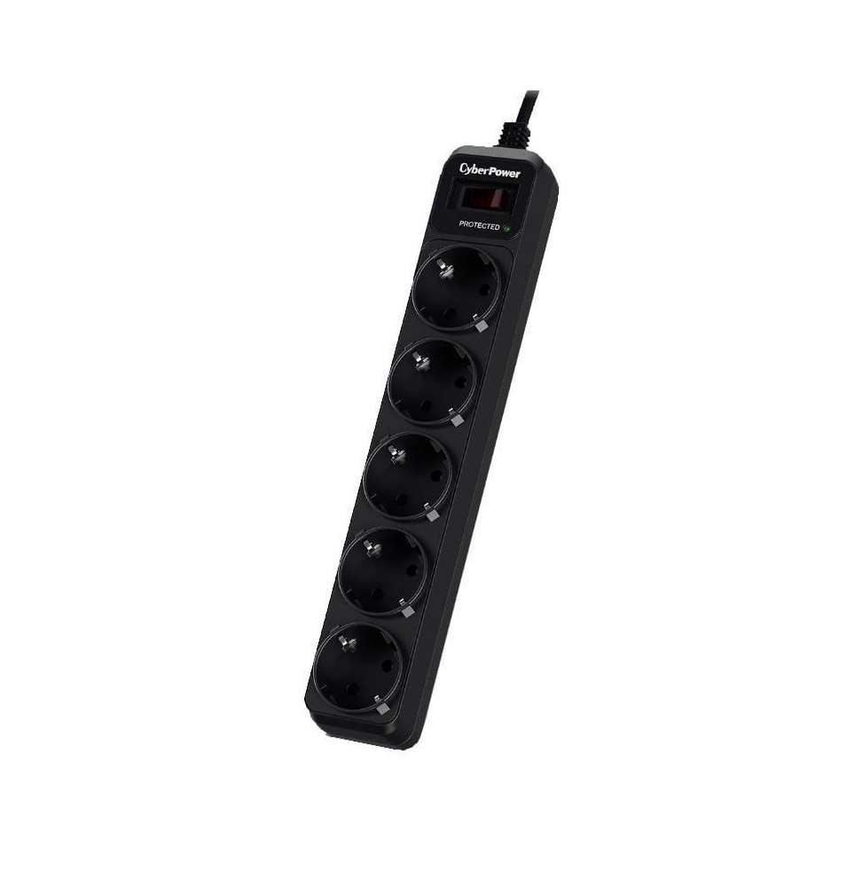 regleta con interruptor cyberpower b0520sc0de 5 tomas de corriente cable 18m negra regleta con interruptor cyberpower b0520sc0de 5 tomas de corriente cable 18m negra