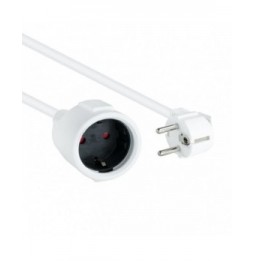 cable alargador de corriente nanocable 10220602w schuko hembra schuko macho 2m blanco