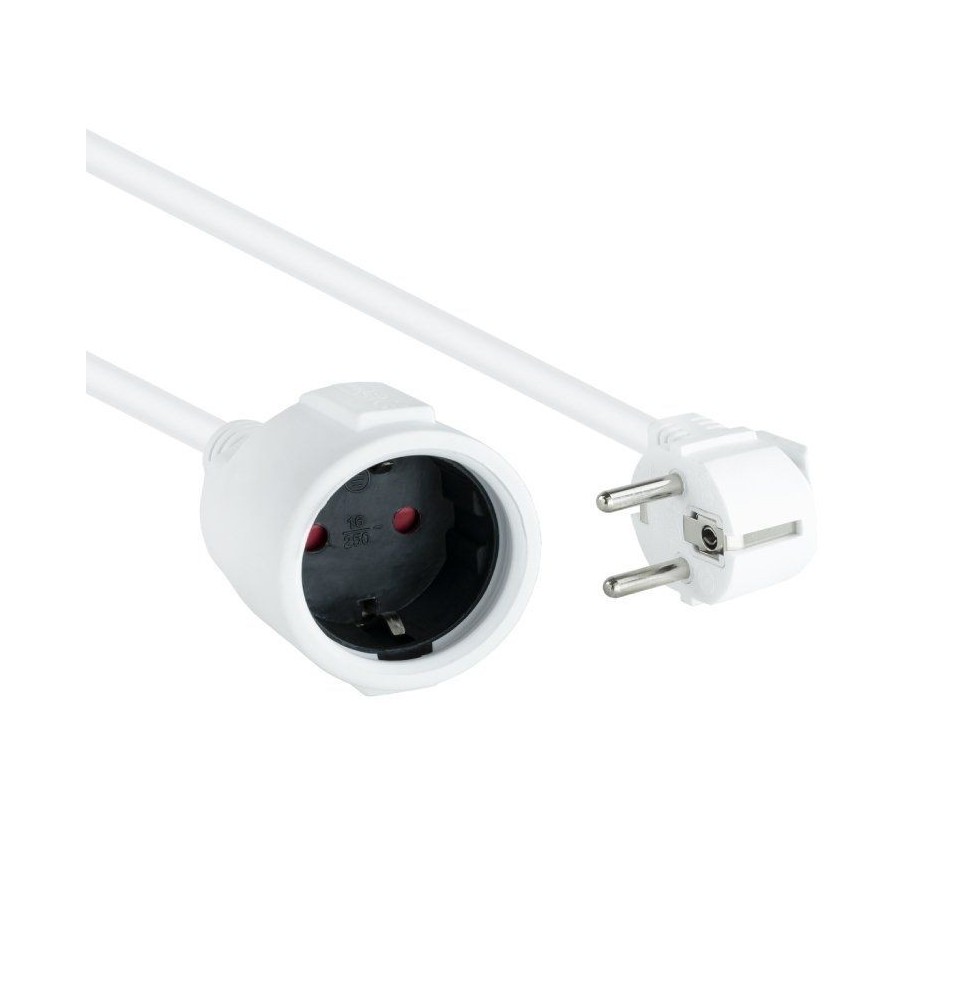 cable alargador de corriente nanocable 10220603w schuko hembra schuko macho 3m blanco