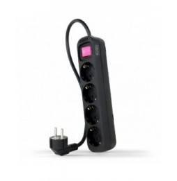regleta con interruptor nanocable 10370004bk 4 tomas de corriente cable 14m negro