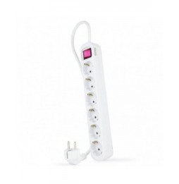 regleta con interruptor nanocable 10370006 6 tomas de corriente cable 14m blanca