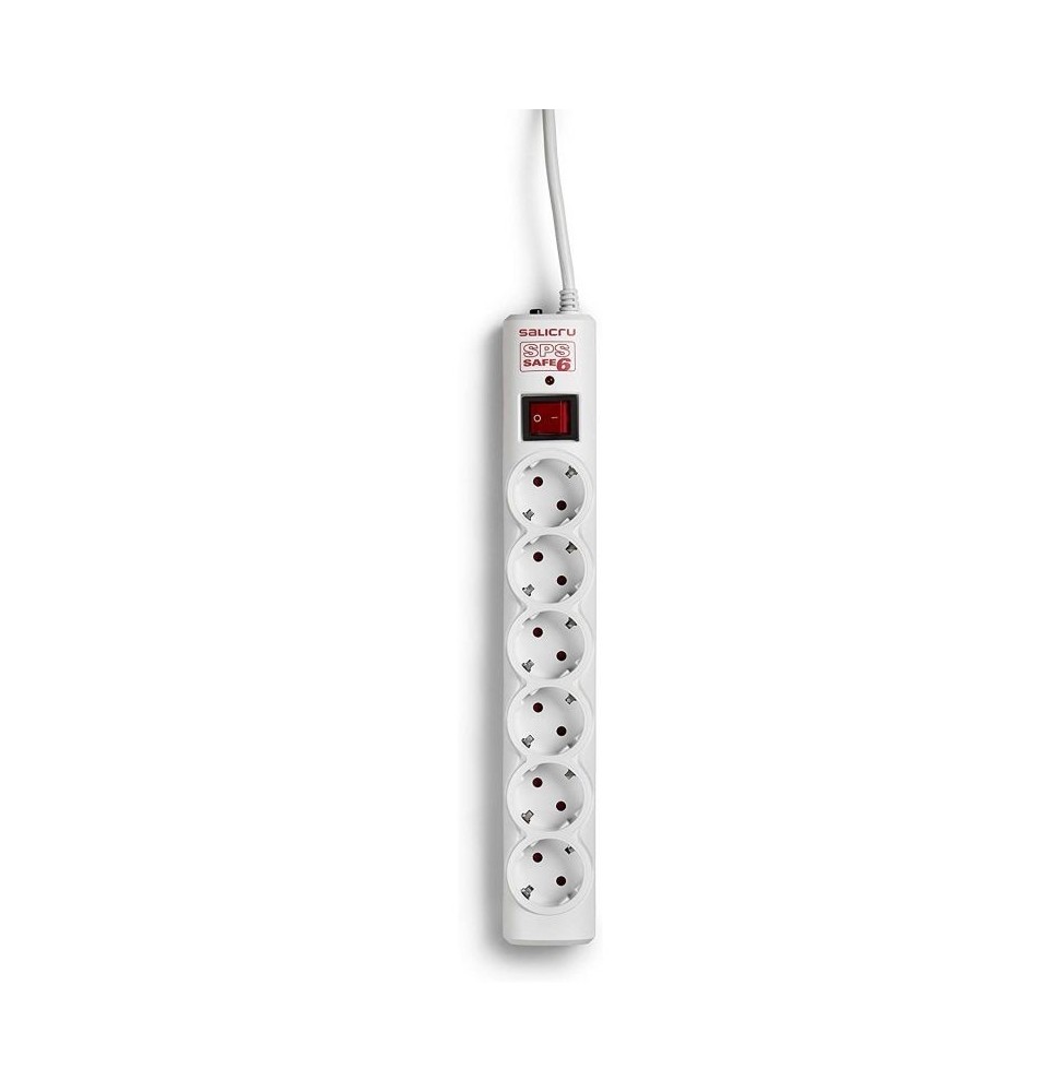 regleta con interruptor salicru safe 6 6 tomas de corriente cable 15m blanca