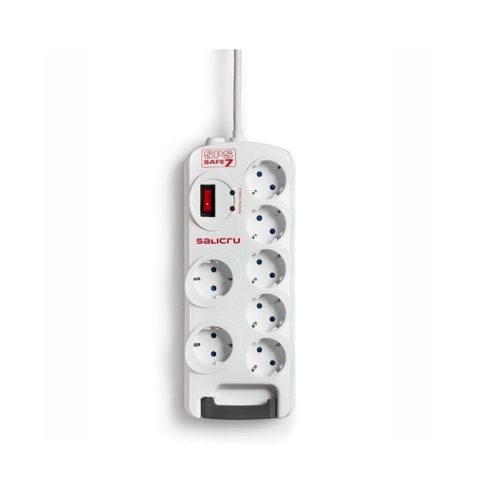 regleta con interruptor salicru safe 7 7 tomas de corriente cable 18m blanca