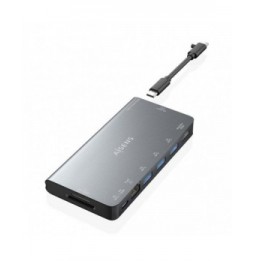 docking usb tipoc aisens asuc8p015gr 1xhdmi 3xusb 1xrj45 1xlector tarjetas 1xusb tipoc gris