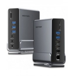 docking usb tipoc vention tpuh0 2xhdmi 1xdisplayport 3xusb tipoc 5xusb 1xrj45 1xlector de tarjetas 1xjack 35 1xusb ti