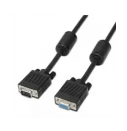 Cable alargador svga aisens a113-0078/ vga macho - vga hembra/ hasta 3w/ 10mbps/ 1.8m/ negro