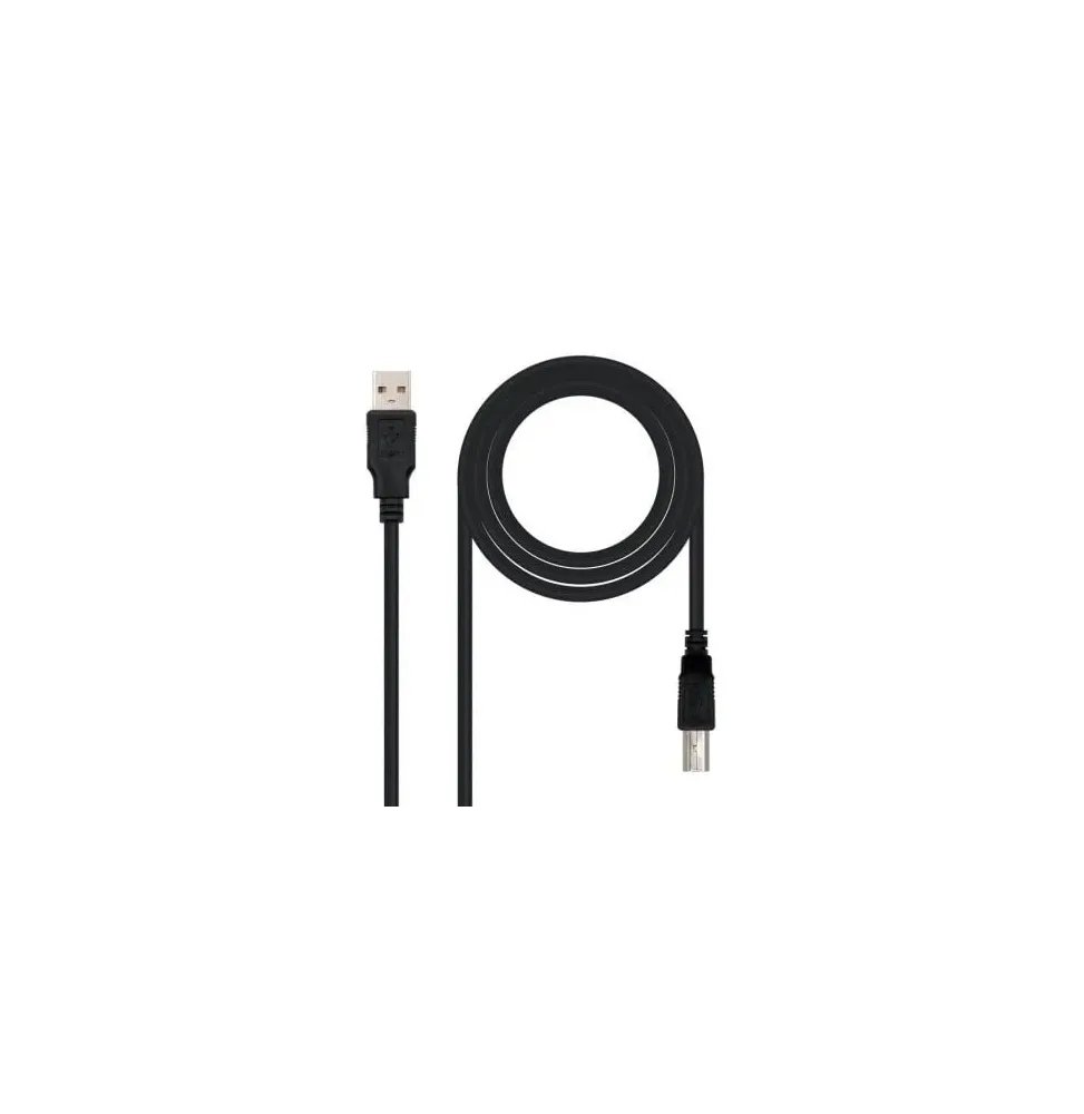 Cable usb 2.0 impresora nanocable 10.01.0103-bk/ usb tipo-b macho - usb macho/ 1.8m/ negro
