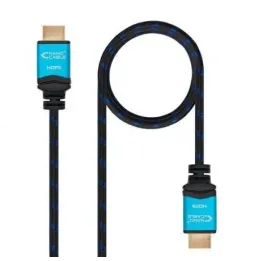 Cable hdmi 2.0 4k nanocable 10.15.3710/ hdmi macho - hdmi macho/ 10m/ negro/ azul