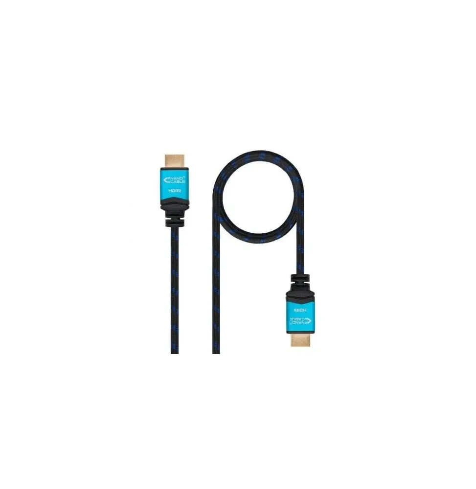 Cable hdmi 2.0 4k nanocable 10.15.3710/ hdmi macho - hdmi macho/ 10m/ negro/ azul
