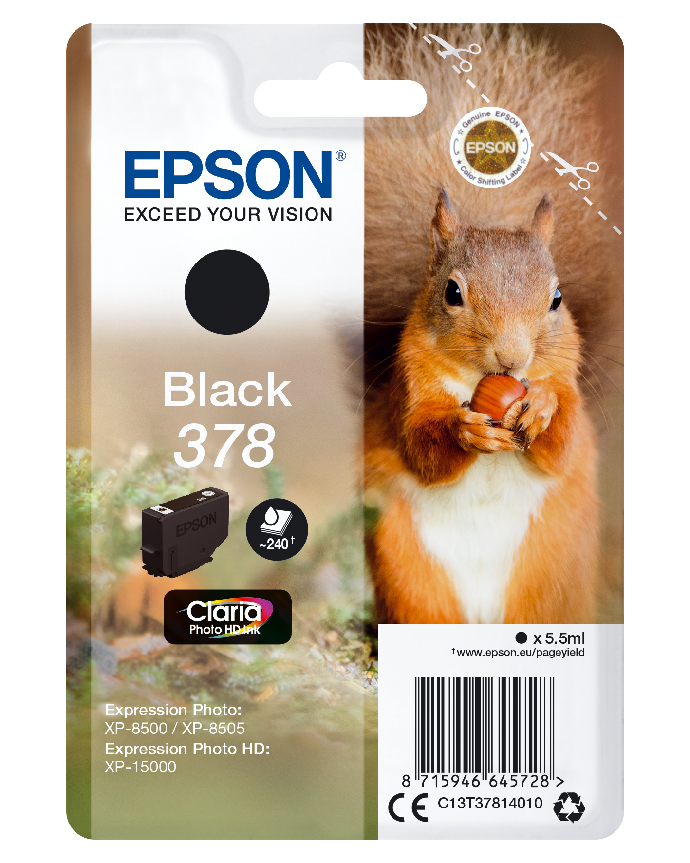 ÷ Tinta original epson t3781 negro c13t37814010 5.5ml
