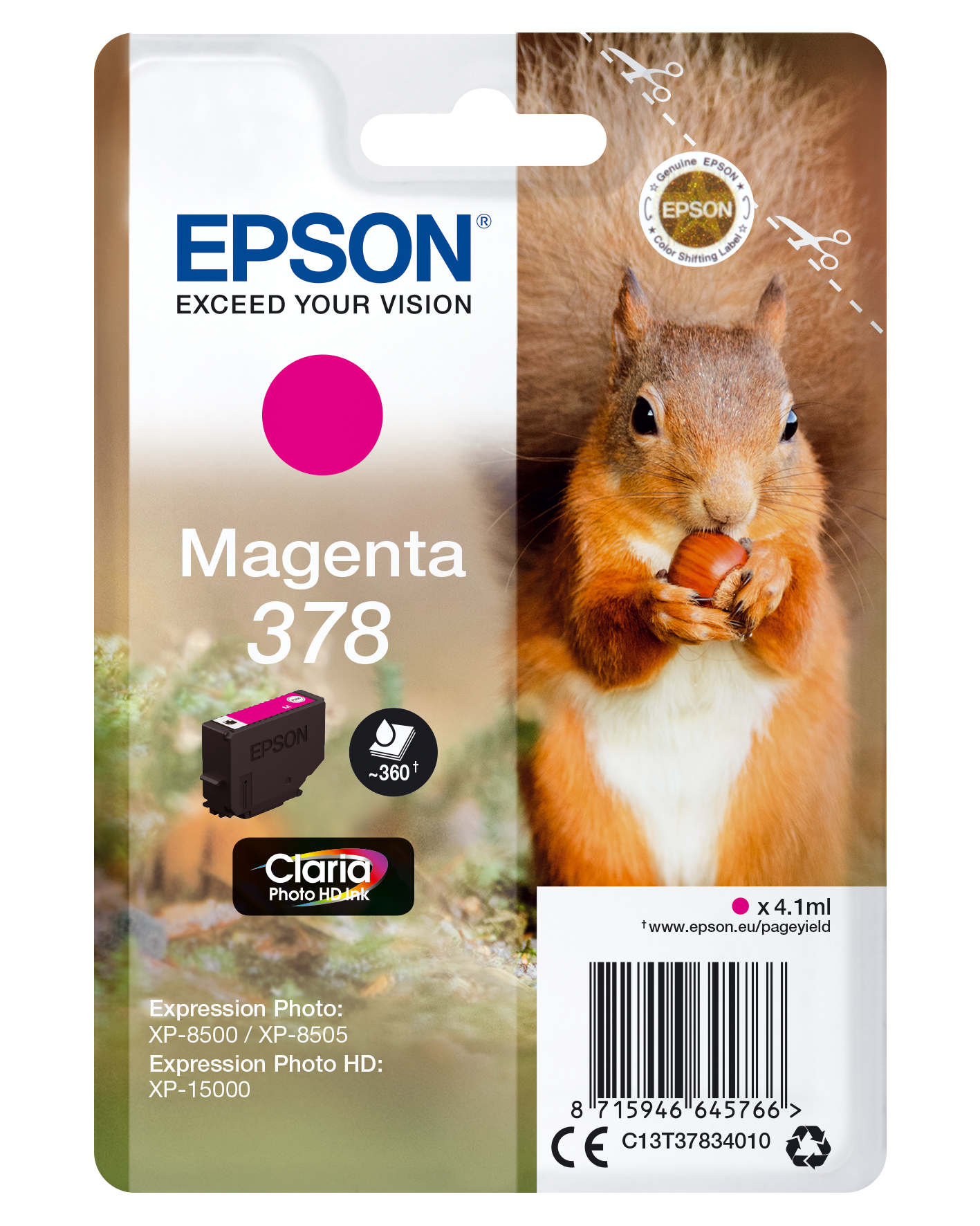 ÷ Tinta original epson t3783 magenta c13t37824010 4.1ml