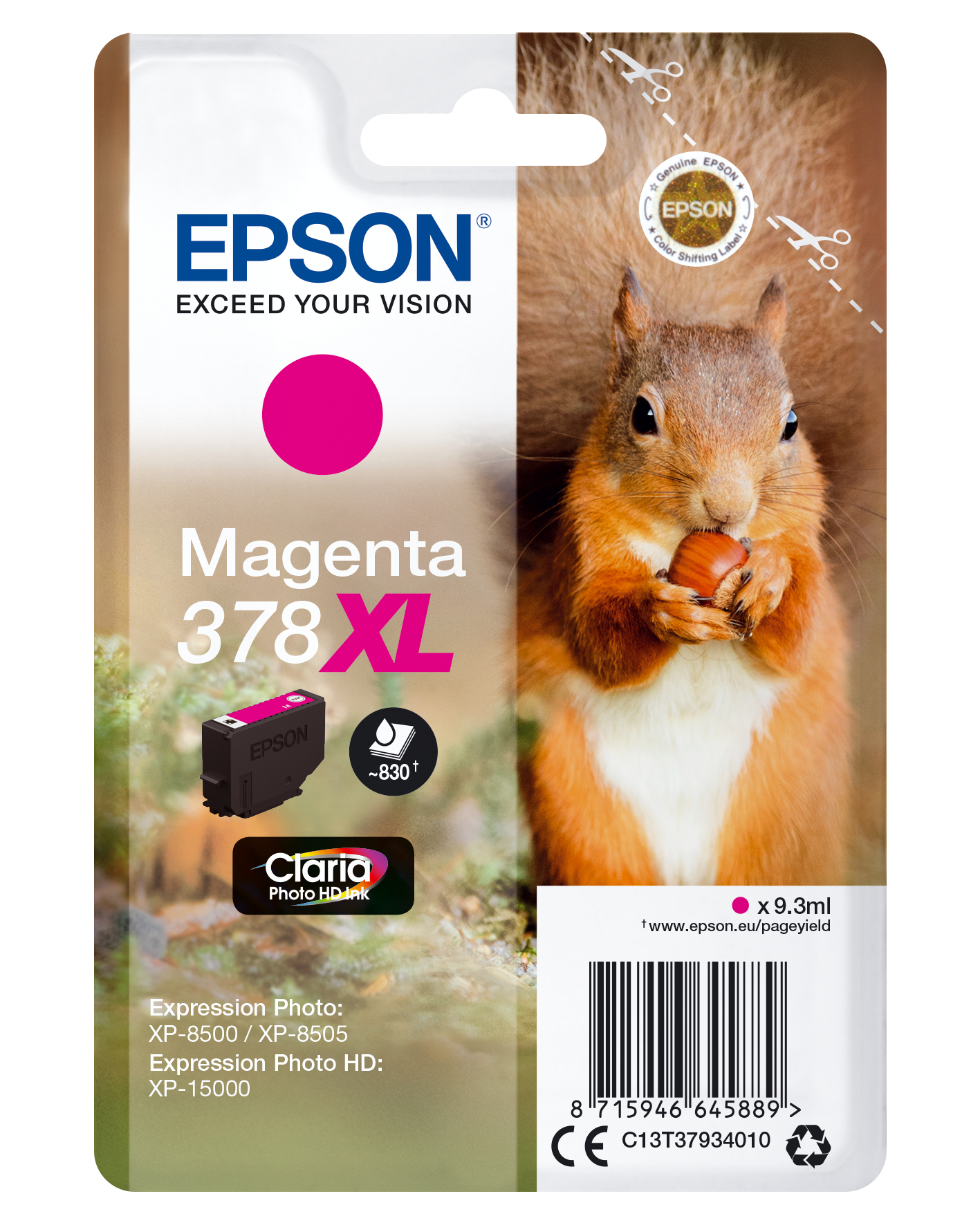 ÷ Tinta original epson t3793 xl magenta c13t37934010 9.3ml