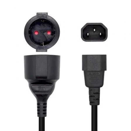 Aisens Alimentación A132-0467/ C14 Macho - CEE7 Hembra/ 25cm Negro