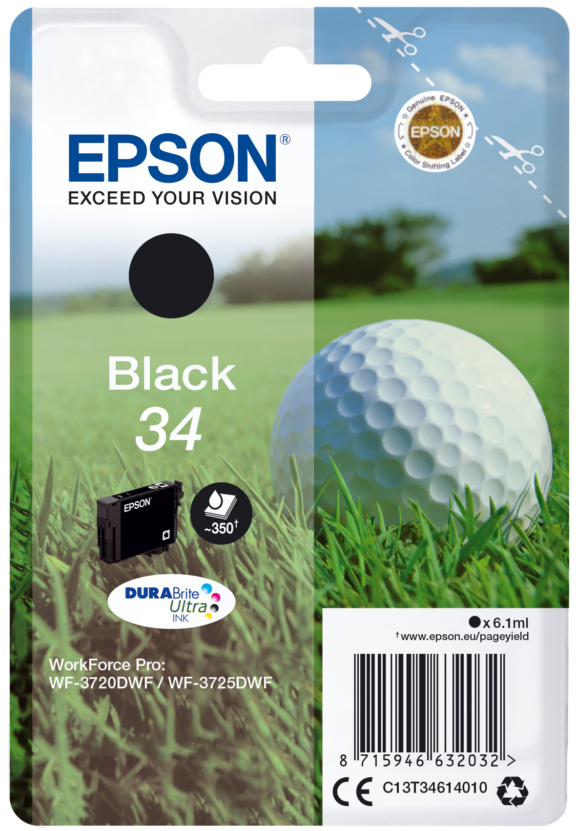 ÷ Tinta original epson t3461 negro c13t34614010 6.1ml