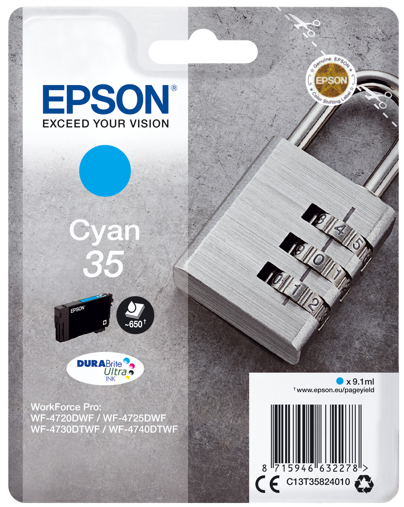 ÷ Tinta original epson t3582 cian c13t35824010 9.1ml