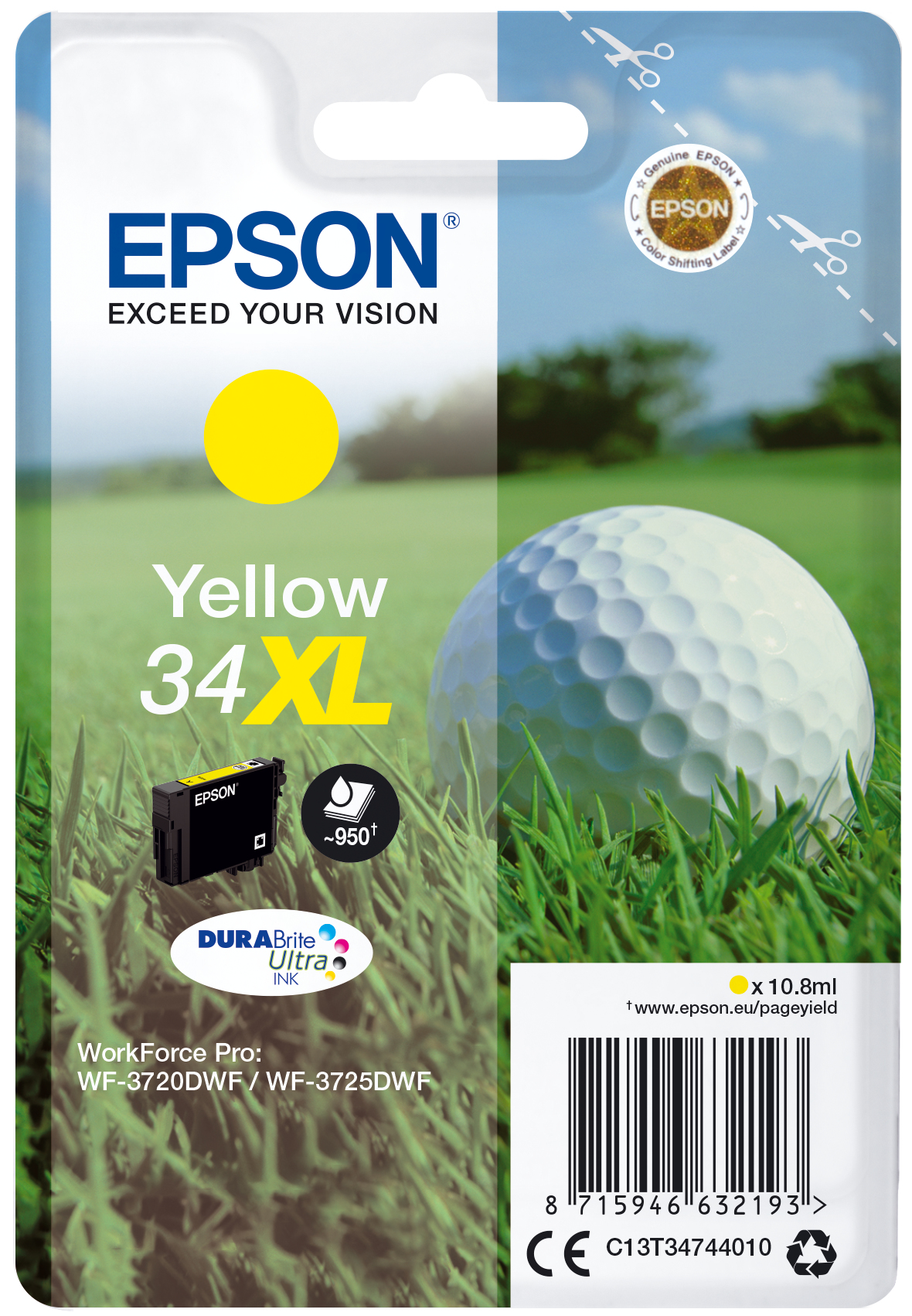 ÷ Tinta original epson t3474 xl amarillo c13t34744010 16.3m