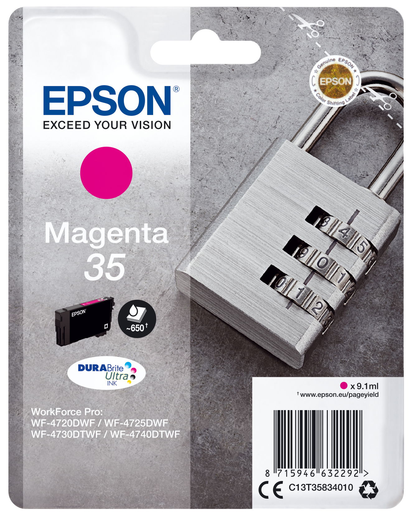 ÷ Tinta original epson t3583 magenta c13t35834010 9.1ml